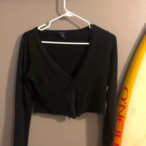 Black cropped long sleeve